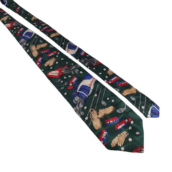 Budweiser Golf Anheuser Busch 1999 Mens Necktie Tie Accessory Work Office Gift - Picture 1 of 6